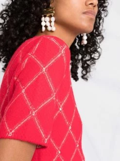 Maje patterned crew neck jumper