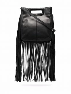 Maje fringed leather tote bag