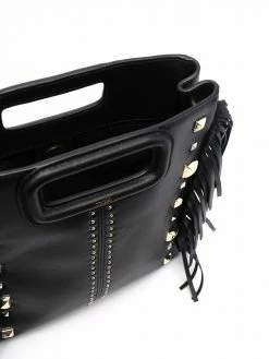 Maje studded leather clutch bag