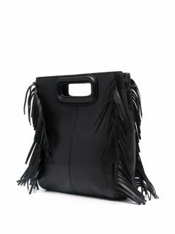 Maje studded leather clutch bag