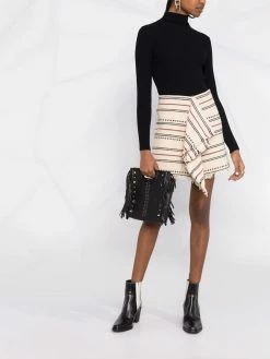 Maje studded leather clutch bag