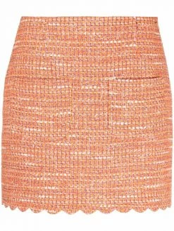 Maje scallop knitted skirt