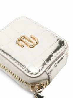 Maje logo-plaque crocodile-effect leather purse