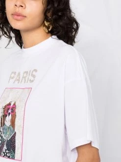 Maje Embellished graphic print cotton T shirt t-shirts & jersey shirts of women 10 Maje embellished graphic-print cotton T-shirt