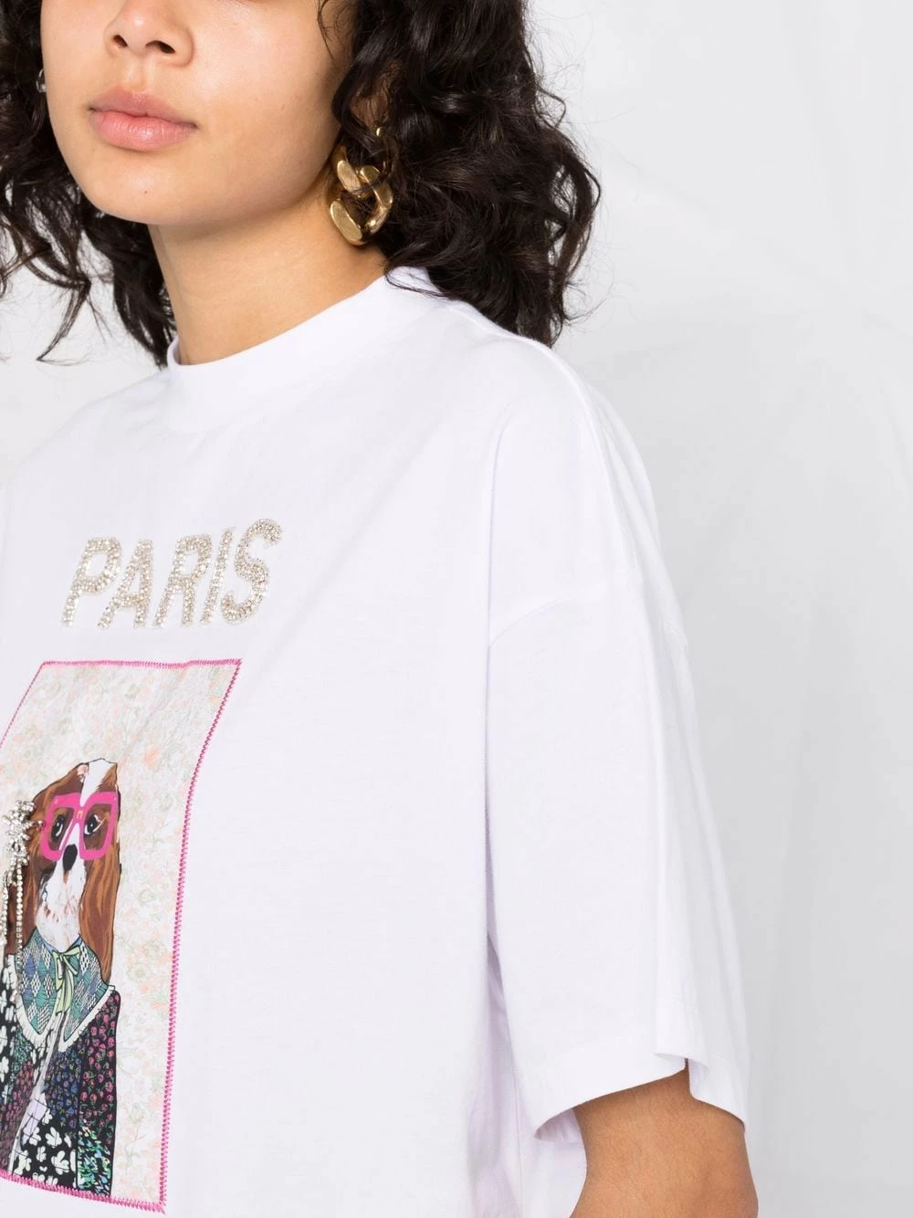 Maje Embellished graphic print cotton T shirt t-shirts & jersey shirts of women 5 Maje embellished graphic-print cotton T-shirt