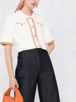 Maje Cropped short sleeve knitted top knitted tops of women 12 Maje cropped short sleeve knitted top