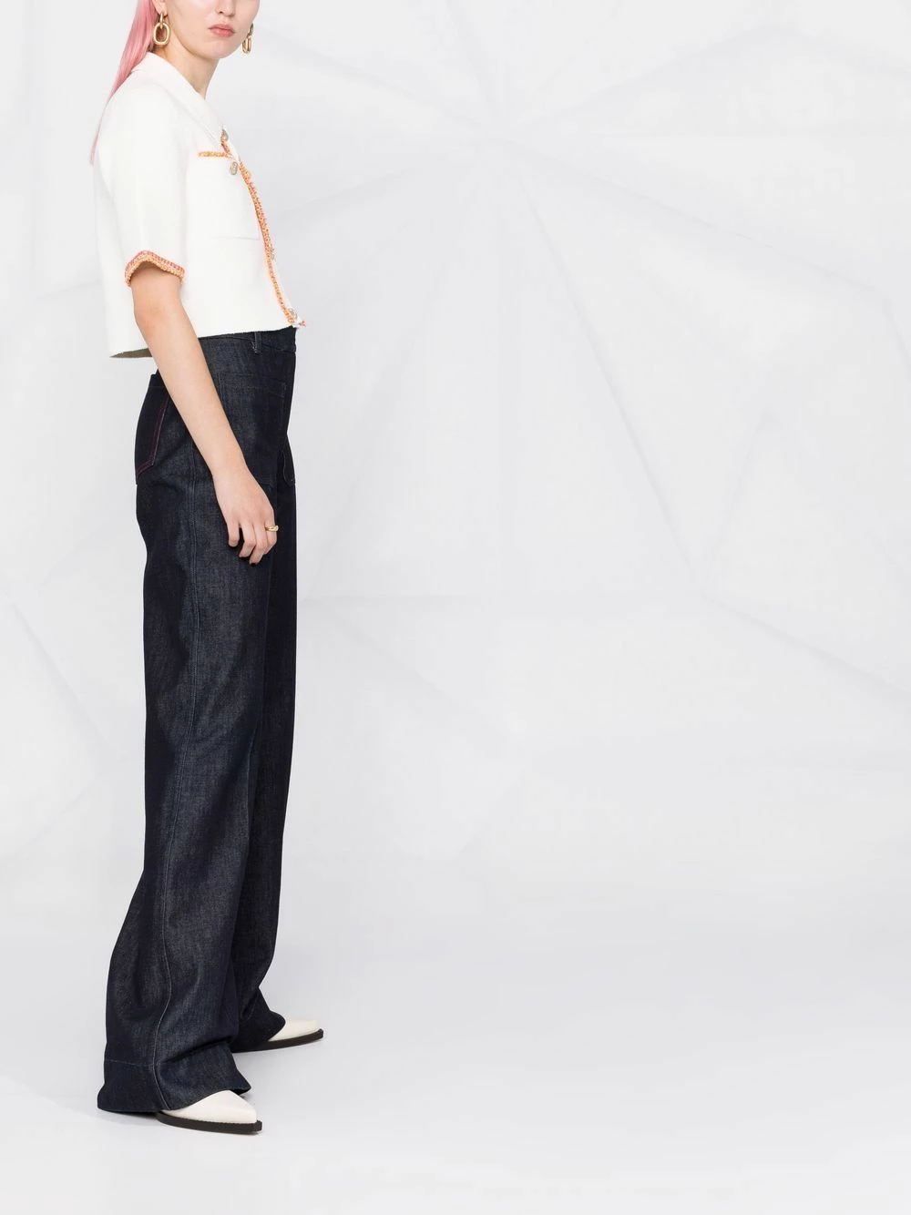 Maje Cropped short sleeve knitted top knitted tops of women 8 Maje cropped short sleeve knitted top