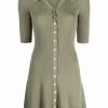 Maje button-up ribbed shirt dress