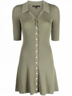 Maje button-up ribbed shirt dress