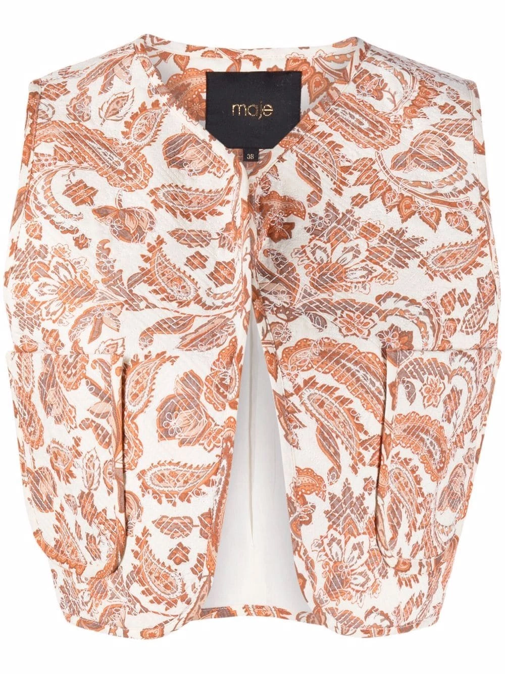 Maje Paisley print cropped waistcoat waistcoats & gilets of women 3 Maje paisley-print cropped waistcoat