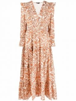 Maje paisley-print ruffled dress