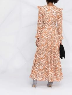 Maje paisley-print ruffled dress