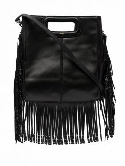 Maje fringed leather crossbody bag