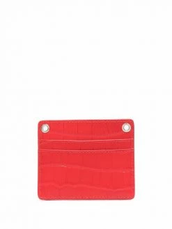 Maje logo-plaque crocodile-embossed leather cardholder
